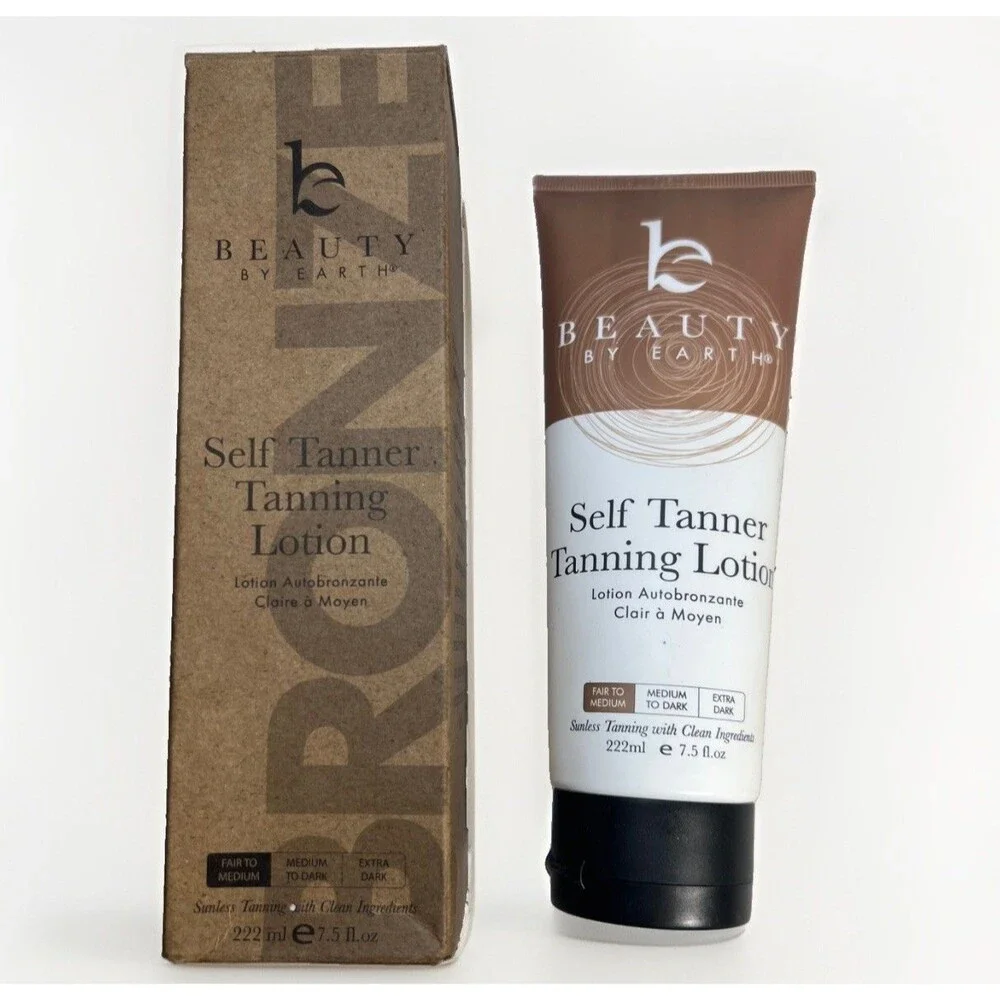 Beauty By Earth Self Tanning Lotion Medium To Dark 7.5 oz New In Box -Ships Free
